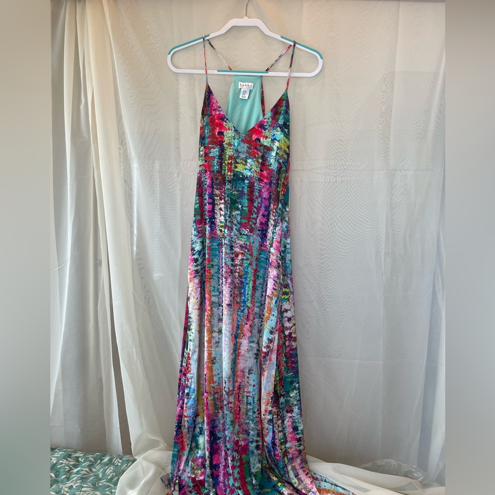 Nicole Miller maxi satin dress